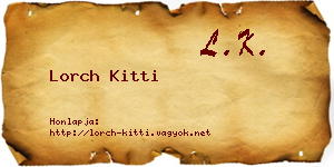 Lorch Kitti névjegykártya